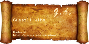 Gyeszli Alba névjegykártya